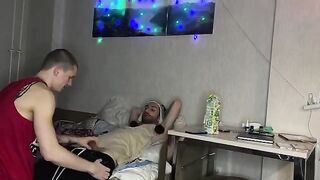Two guys fucked a girl with a tight pussy in a threesome