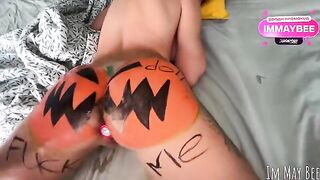 Babe smashed her pumpkin, then got fucked hard