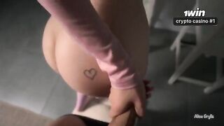 A man made a cum fountain on the pussy of his girlfriend