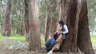 The old pervert fucks every girl in the forest