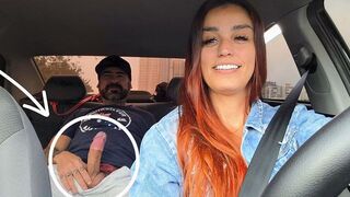 The girl knew the car would stop and decided to take a risk