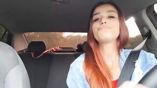The girl knew the car would stop and decided to take a risk