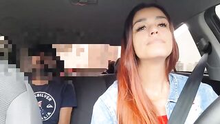 The girl knew the car would stop and decided to take a risk