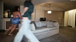 A girl with big boobs likes to be pinched and slapped in the tits