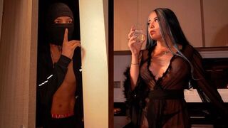 A burglar broke into a house, but the owner played a clever game with him