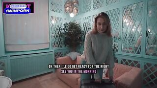 A busty MILF seduced her stepson to fuck every night in the hotel room