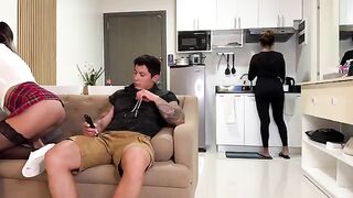 The girl came to her stepfather, not noticing him