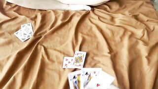 The girl lost a card game to her stepbrother, so she had to engage in intimate acts
