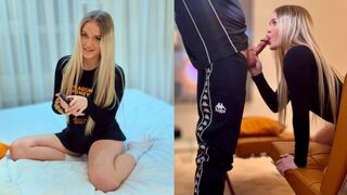 The beautiful girl agreed to have sex because of a bet