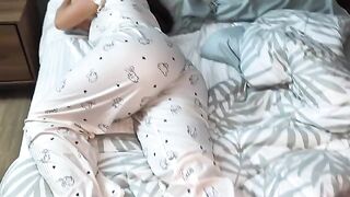 The hot stepmom shared her bed with me, and it was amazing