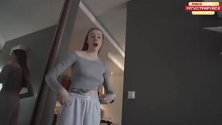 A stunning blonde with a perfect body gets caught in a steamy moment