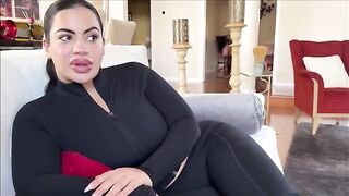 A hot stepmom is getting her pussy eaten by a pervert son