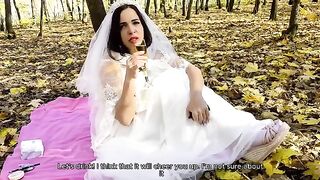 A wedding day is not a barrier for a passionate wife