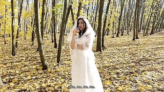 A wedding day is not a barrier for a passionate wife