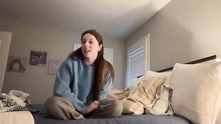 The girl was humping the pillow and her panties became wet