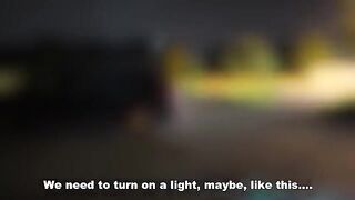 A woman has a sexual experience right in the car park