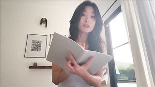 A nerdy girl shares a bed with her Asian step-sister during study breaks