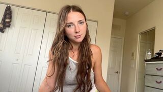 Cute girl is ready to strip faster than you can blink