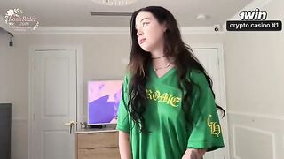 A hot Russian babe with a tattoo gets fucked in doggy style