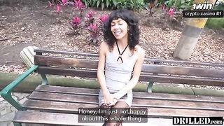 A girl with huge natural boobs gets fucked hard in the ass