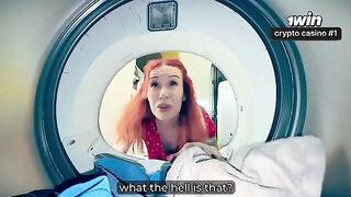 A man got stuck in the washer and had sex with a naughty step mom