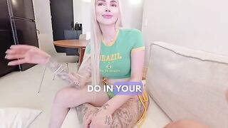 The girl passionately sucks dick and swallows cum, showcasing her skills