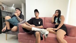 A girl is being fucked by her boyfriend with his dick