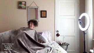 The girl removes the condom and continues to ride passionately