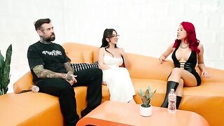 A double blowjob, then one after the other - a steamy Adam22 encounter