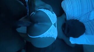 Ebony couple enjoys hardcore doggystyle sex, he took her by the hips