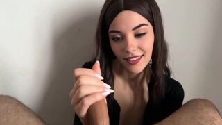 My hand moves to the beat, and I reward my boy with a handjob