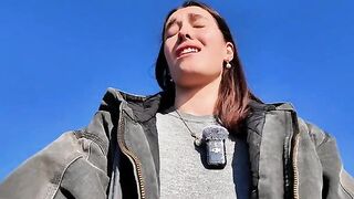A young girl achieved a state of meditation through self-pleasure on the beach