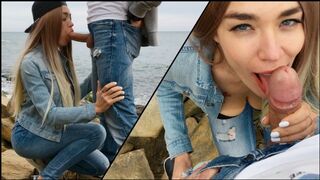 A sexy blondie bounces on big cock outdoors - Veronika Charm