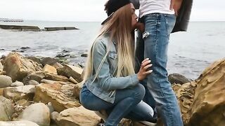 A sexy blondie bounces on big cock outdoors - Veronika Charm