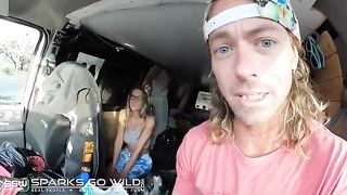 The girl is fucking on the city streets in a compromising spot