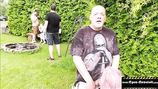 Cock sucking voyeur with an itchy cunt