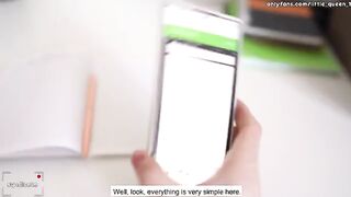 Student is having sex with her math teacher straight on the table