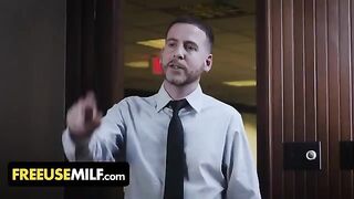 Submissive Busty Milfs Are Used by Their Boss in a Free Use Scenario